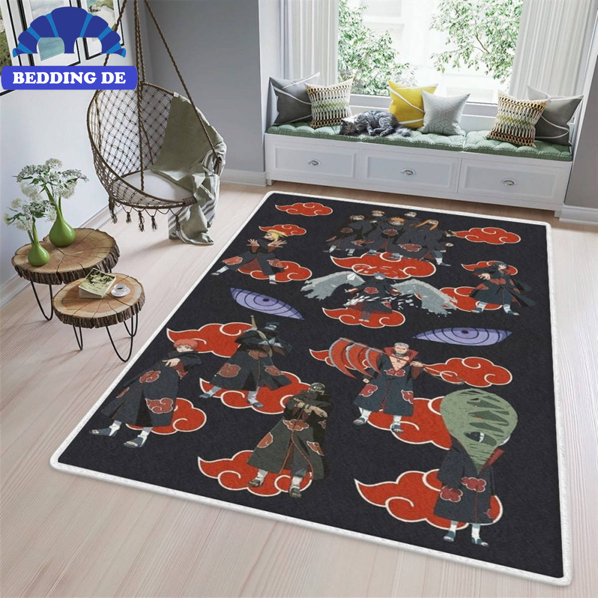 Akatsuki Fan Gift Akatsuki Team Naruto Anime - Teppich Wohnzimmer Küchenteppich Teppichboden, Gemütlichkeit im Otaku Stil
