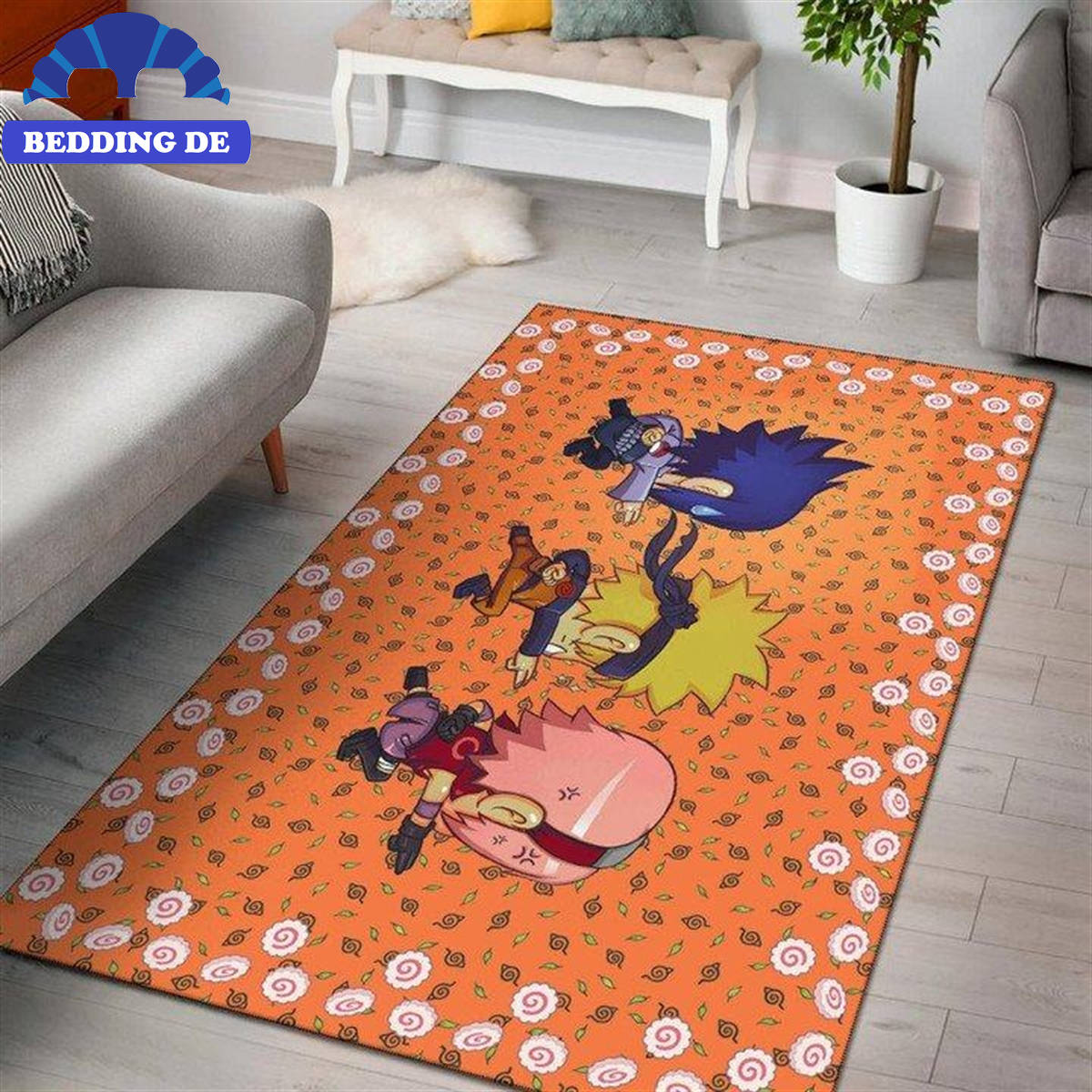 Cute Chibi Naruto Sasuke Sakura Teppich Wohnzimmer Küchenteppich Teppichboden, Einzigartiges Anime Design