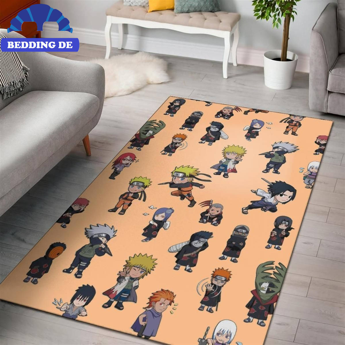 Cute Naruto Characters Chibi Teppich Wohnzimmer Küchenteppich Teppichboden, Sharingan Augen Edition