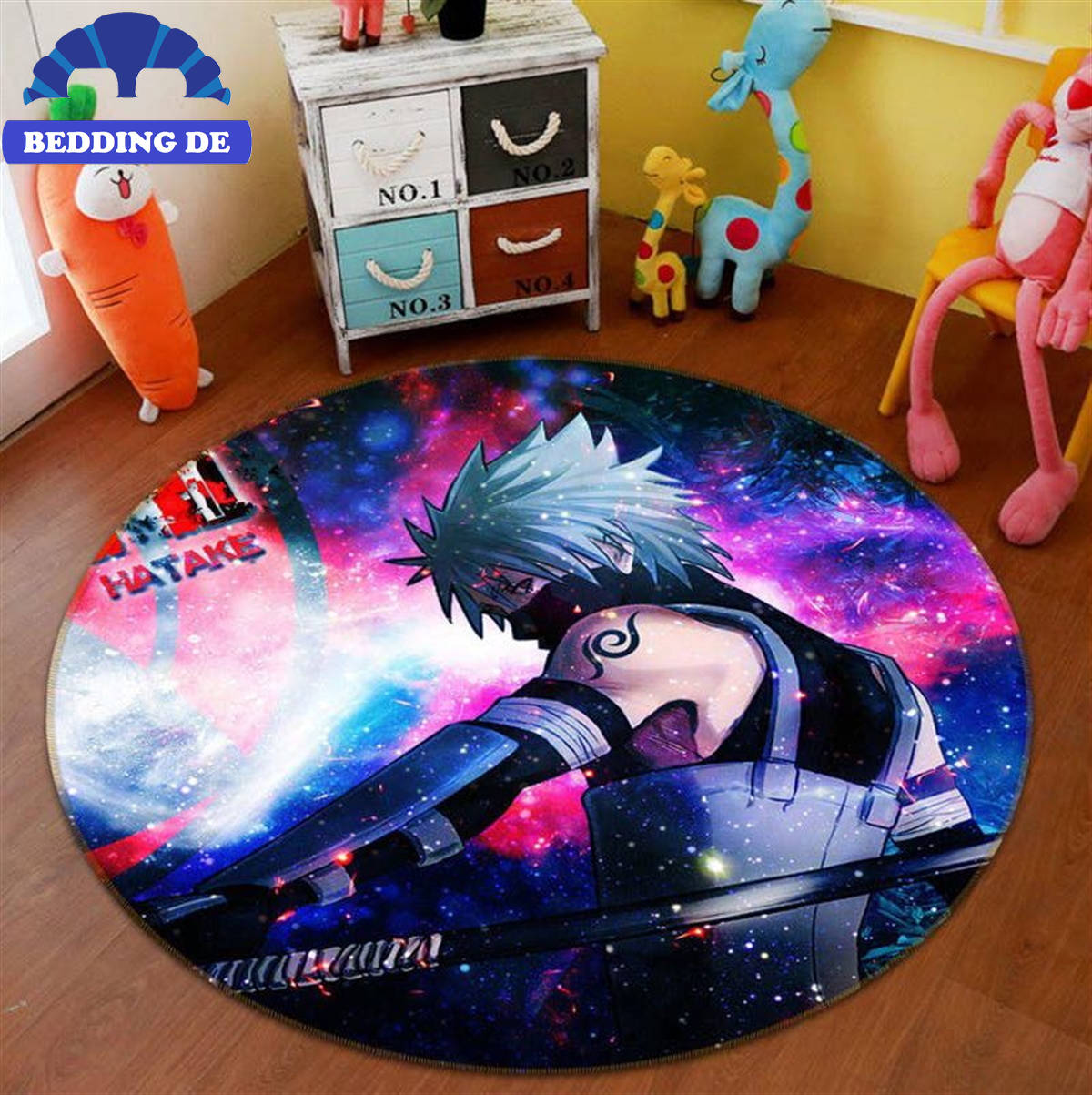 Naruto Anime 4 Round - Teppich Wohnzimmer Küchenteppich Teppichboden, Klarer Druck & Lebendige Farben