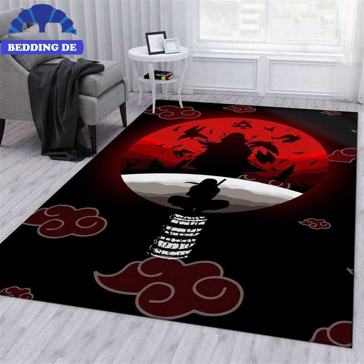 Naruto Anime Manga Itachi Akatsuki Bloodmoon Anime - Teppich Wohnzimmer Küchenteppich Teppichboden, Für dein Otaku Paradies