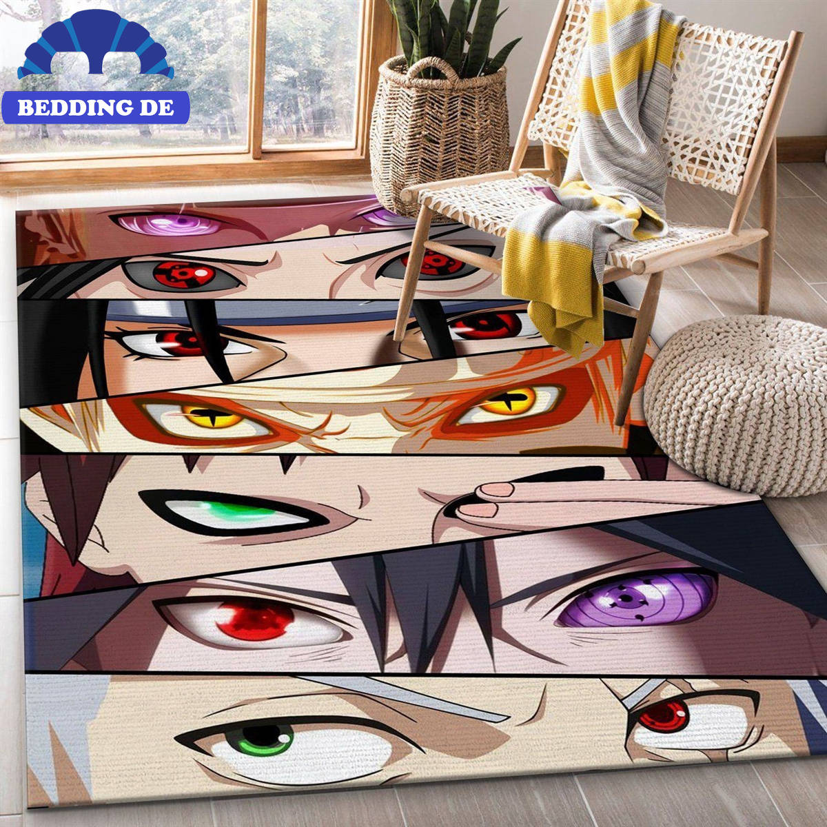 Naruto Eyes Anime Area Teppich Wohnzimmer Küchenteppich Teppichboden, Das ultimative Geschenk für Anime Fans
