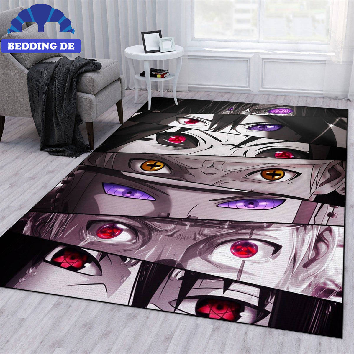 Naruto Eyes Anime Teppich Wohnzimmer Küchenteppich Teppichboden, Stilvoll und Pflegeleicht