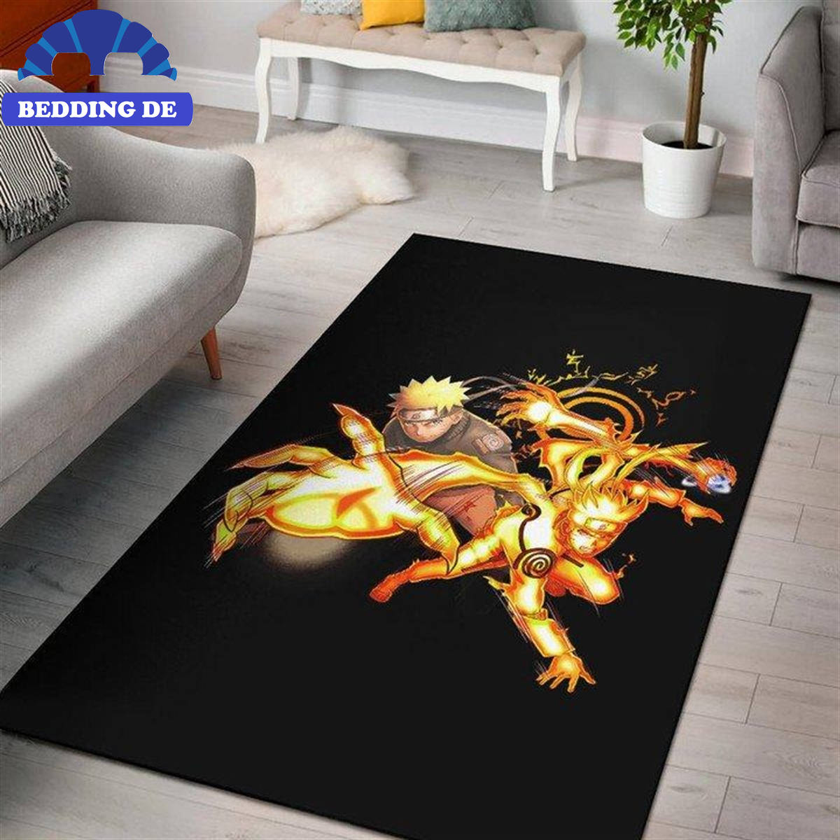 Naruto Fighting Bijuu Mode Eight Trigram Seal Teppich Wohnzimmer Küchenteppich Teppichboden, Für Sammler und Anime Liebhaber