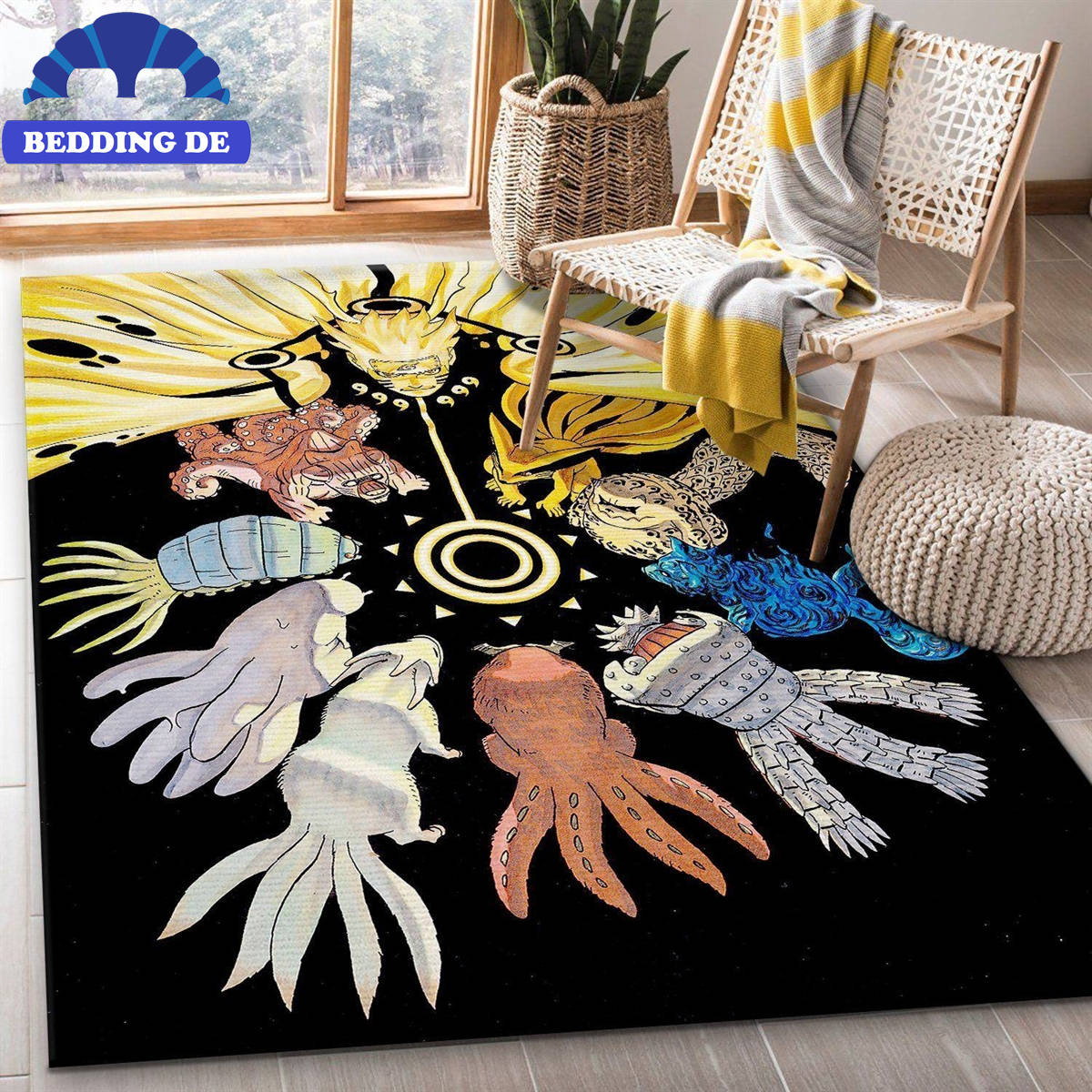 Naruto Power Area Teppich Wohnzimmer Küchenteppich Teppichboden, Einzigartiges Anime Design