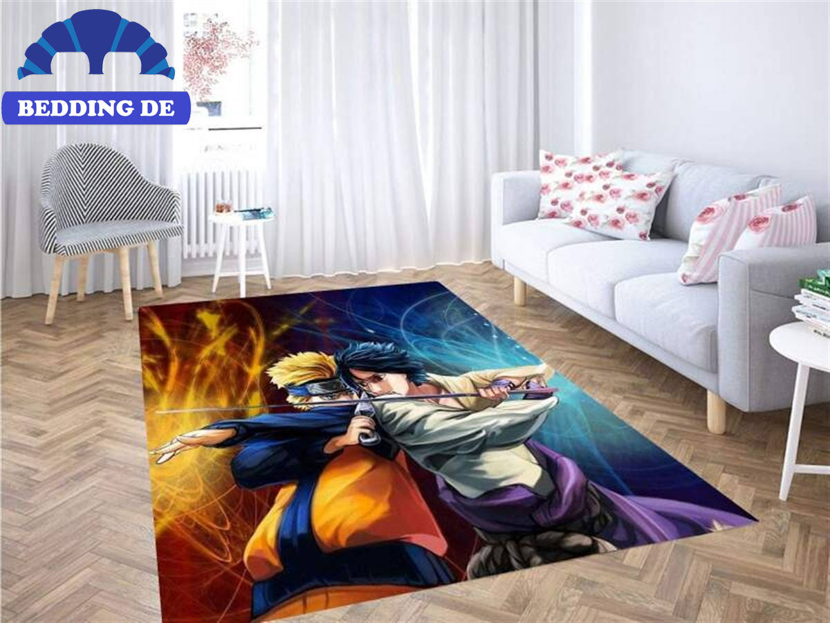 Naruto Vs Saske Teppich Wohnzimmer Küchenteppich Teppichboden, Einzigartiges Anime Design