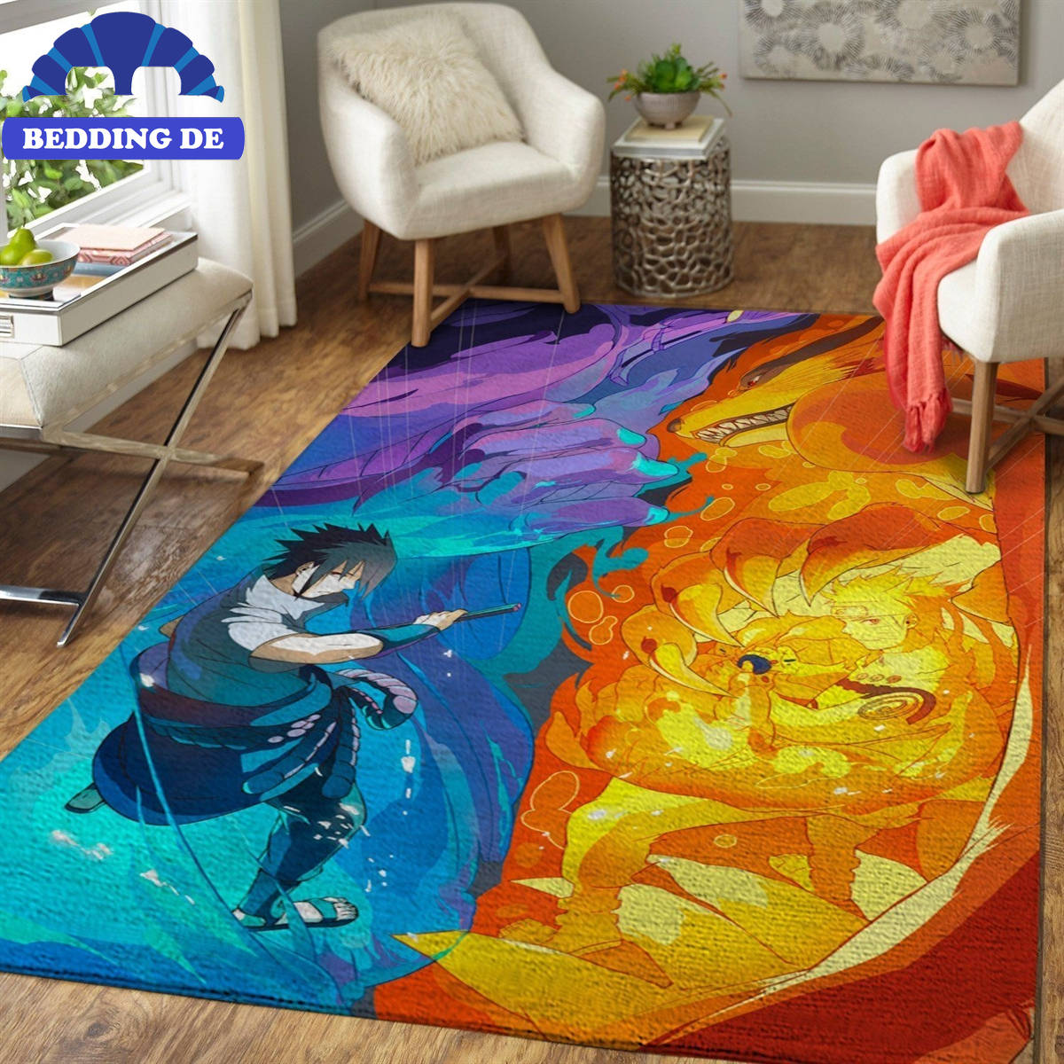 Naruto Vs Sasuke Teppich - Haus Dekoration - Schlafzimmer Wohnzimmer Dekor, Dein Anime Schlafzimmer Upgrade