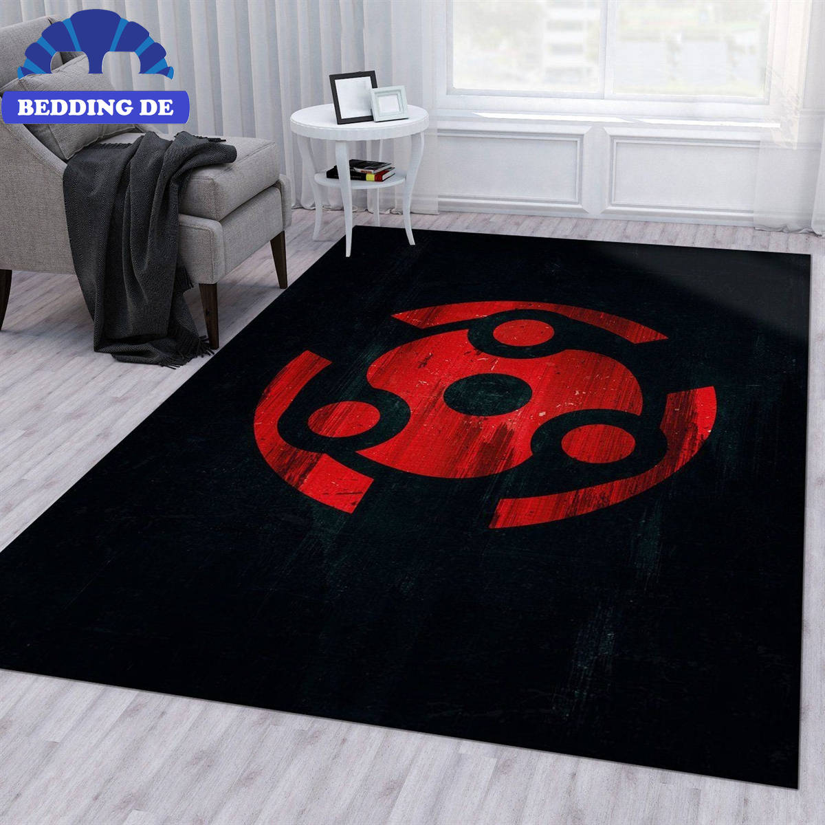 Sharingan Naruto Area Teppich Wohnzimmer Küchenteppich Teppichboden, Weich und Rutschfester Komfort