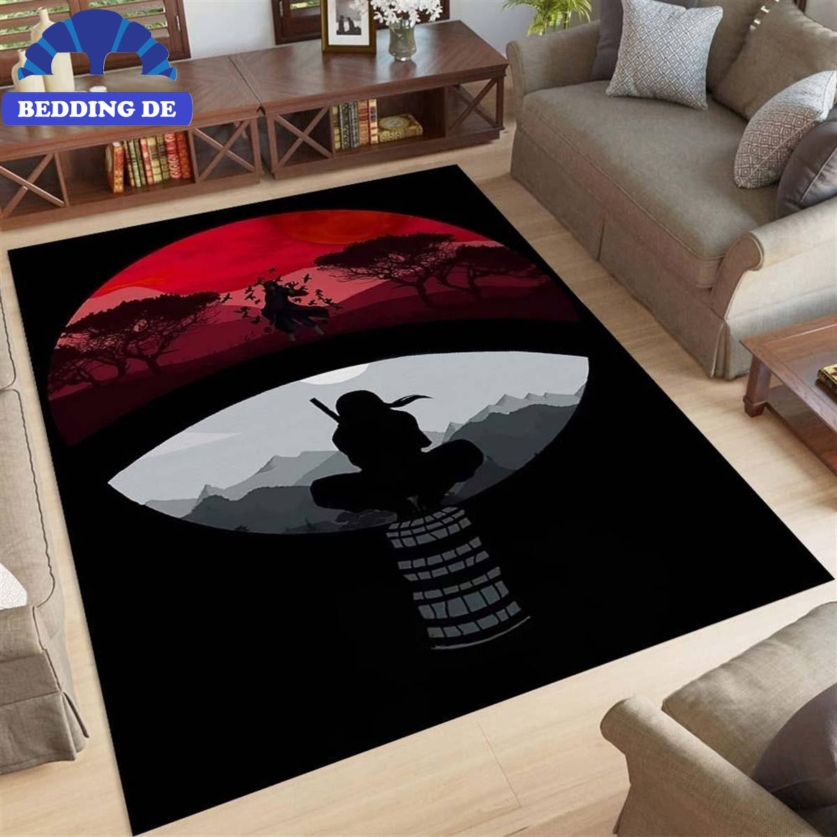 Teppich Itachi Uchiha Naruto Manga Teppich Für Wohnzimmer Teppich Für Schlafzimmer Rutschfest Waschbar Teppich Kinderzimmer Teppich Rund, Für echte Konoha Fans