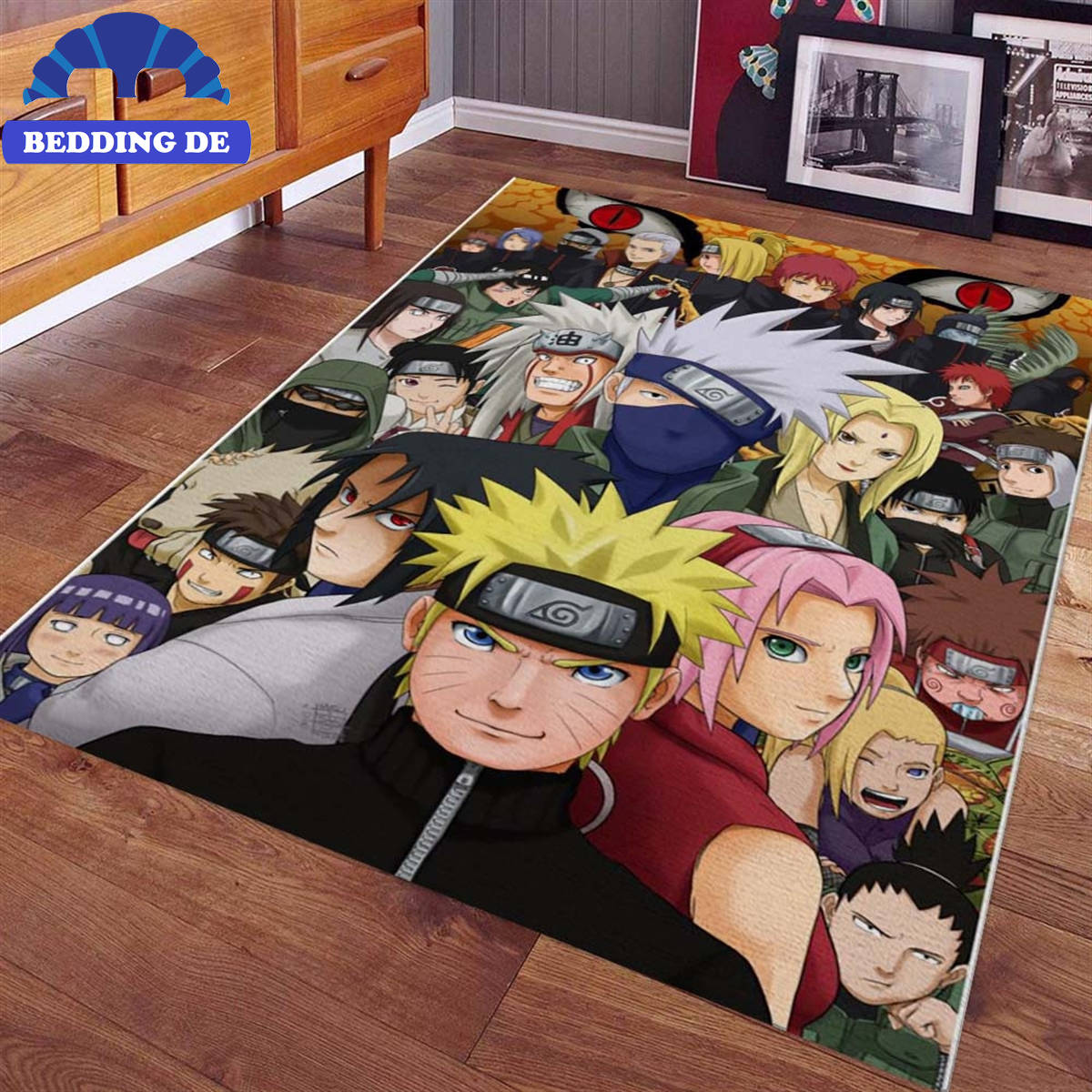 Teppich Naruto Alle Charaktere Beddingde11, Weich und Rutschfester Komfort