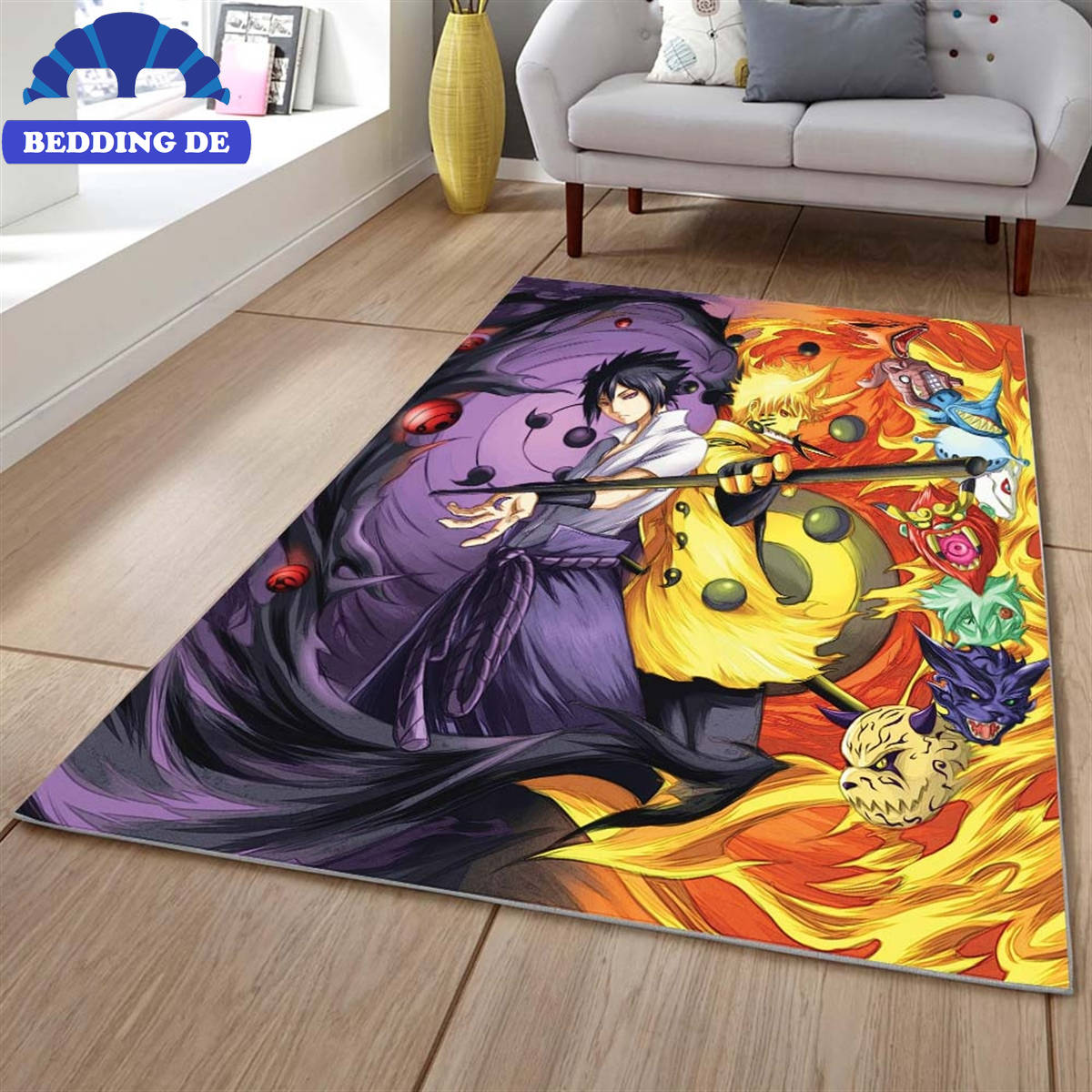 Teppich Naruto Uzumaki Und Sasuke Uchiha Beddingde01, Klarer Druck & Lebendige Farben