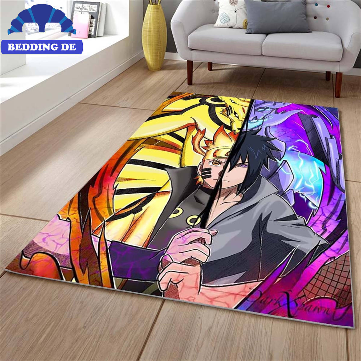 Teppich Naruto Uzumaki Und Sasuke Uchiha Beddingde05, Legendäres Hokage Design