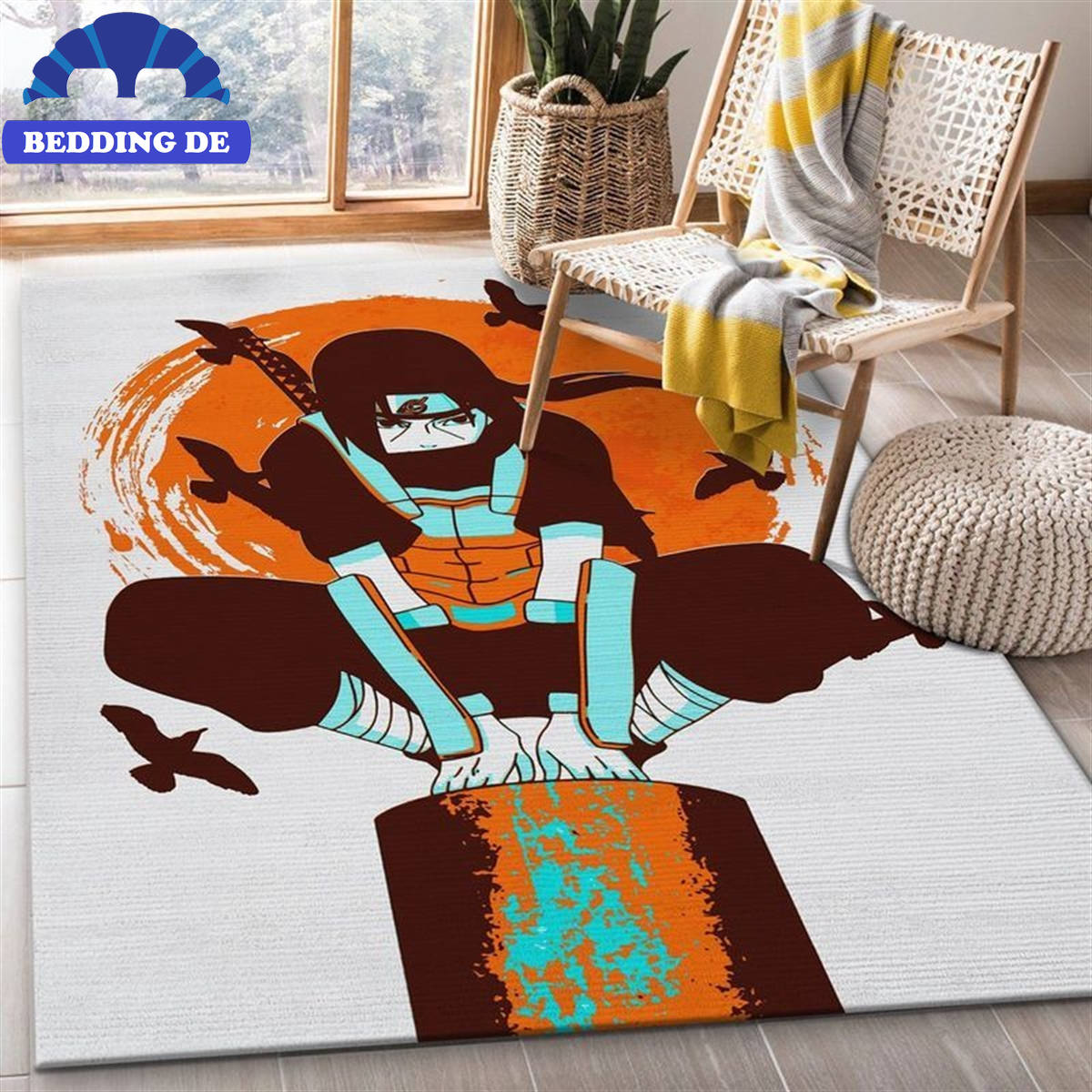 Uchiha Itachi Naruto Anime - Teppich Wohnzimmer Küchenteppich Teppichboden, Hochwertiger Otaku Style